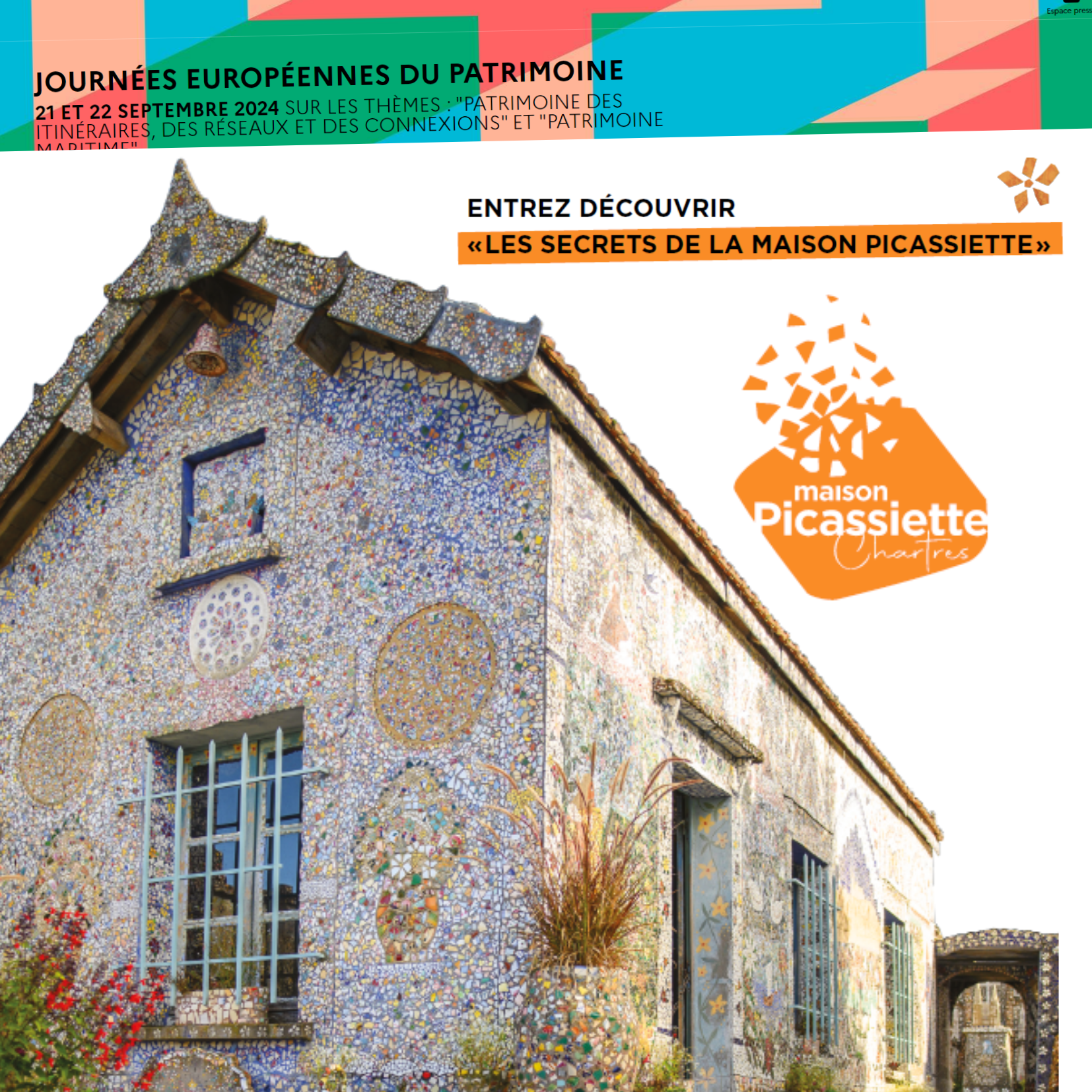 Invitation Format Carré Floral Photo en Bleu et Crème